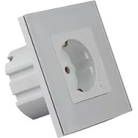BES LED Wandcontactdoos Smart WiFi - Viron Wimo - Inbouw - 1-voudig - Randaarde - Incl. Glazen Afdekraam - Wit