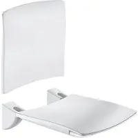 Delabie Opklapb. douchezitje extra comfort + rugsteun wit epoxy