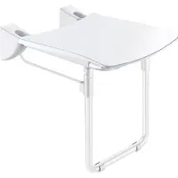 Delabie Opklapbaar douchezitje extra comfort met voet wit epoxy