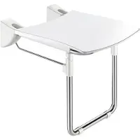 Delabie Opklapbaar douchezitje extra comfort + voet RVS mat gepol.