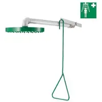 Delabie veiligheidsdouche, wandmontage, horizontale uitvoering
