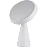 BES LED LED Bureaulamp - Oplaadbaar Spiegellamp - Viron Aslino - 5W - Warm Wit 3000K - Dimbaar - Rechthoek - Mat Wit - Kunststof