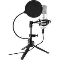 VONYX USB microfoon voor pc - CM300S - Met tafelstandaard en popfilter - Titanium