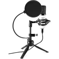 VONYX USB microfoon voor pc - CM300W - Met tafelstandaard en popfilter - Wit