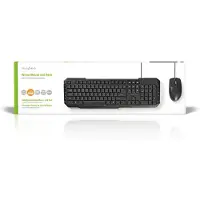 Nedis bedrade multimedia USB toetsenbord en muis set - QWERTY (US) / zwart - 1,5 meter