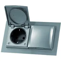 Thebo Fronti stopcontact met 2 contactdozen kleur Rvs