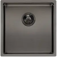 Reginox Miami 40x40 spoelbak (L) vlakbouw, onderbouw, vlakopbouw gun metal R30691
