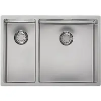 Reginox New Jersey spoelbak 18x37+34x37 L OKG lang vlakbouw, onderbouw, vlakopbouw RVS R33005