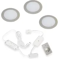 Hera FR-55 Dynamic Led set van 3 spots met dimmer inbouw 24V/15W RVS look