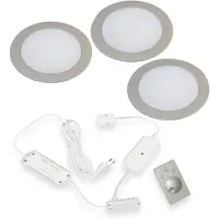 Hera FR-68 Dynamic Led set van 3 spots met dimmer inbouw 24V/4W Rvs-Look