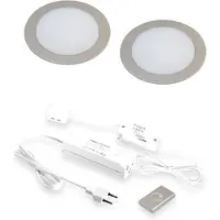 Hera FR-68 LED set van 2 inbouw spots met dimmer 24V/15W RVS-look