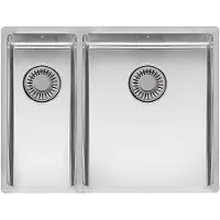 Reginox New York spoelbak 18x40+34x40 (L) vlakbouw, onderbouw, vlakopbouw RVS R27844