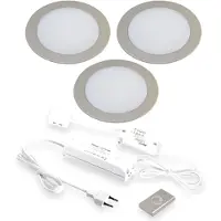 Hera FR-68 Led set van 3 spots met dimmer inbouw 24V/15W RVS look