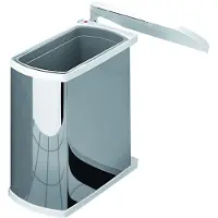 Hailo Uno Auto afvalemmer 18 liter rvs/wit 341890
