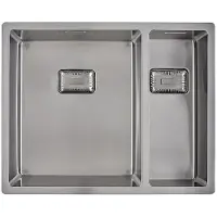 Caressi Q10 spoelbak 34+15x40cm vlakinbouw en onderbouw RVS CAPP3415Q10