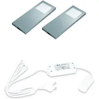 Hera Slim-Pad-F LED set van 2 onderbouw spots 24V/15W RVS-look LVSET2SPFI