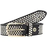 B.belt Studded riem leer 80 cm zwart