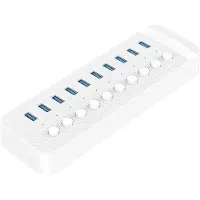ORICO USB-A Hub - 10x USB-A - 10 x Aan-uitschakelaar - USB 3.2 Gen 1 - 1 meter - Wit