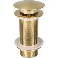 Differnz Afvoerplug Mix & Match Clic-clac - Messing - Zonder Overloop - Goud - 63mm