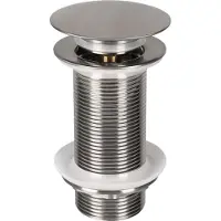 Differnz Afvoerplug Mix & Match Clic-clac - Messing - Zonder Overloop - Mat Chroom - 63mm