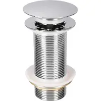 Differnz Afvoerplug Mix&match Clic-clac - Messing - Zonder Overloop - Chroom - 63mm