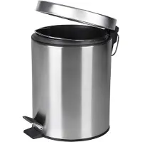 Differnz Pedaalemmer Mat Chroom †“ Prullenbak Badkamer †“ Afvalbakje †“ 5 liter