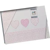 Gamberritos laken set roze hartjes 3 delig klein