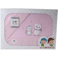 Gamberritos laken set pingu?n middel meisjes roze 3 delig