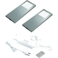 Hera Slim Pad F Dynamic LED set van 2 spots met kleur/dim-controller met afstandsbediening 24V RVS-look