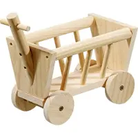 Flamingo - Hayrack wagon in wood, S 20x12x14cm - (540058501034)