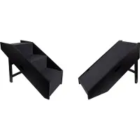 Flamingo Hondenloopplank & trapje Pino Zwart – 2-in-1 opvouwbare instaphulp – 62x36x51 cm – tot 40 kg – hondentrap MDF