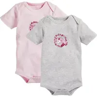 Schnizler tomper Unicorn korte mouw roze/grijs 2 stuks