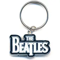 The Beatles - Drop T Logo Sleutelhanger - Wit/Zwart