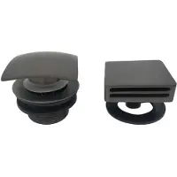 Wiesbaden Set knop/plug badoverloopcomb. +vulfunctie vierkant gunmetal