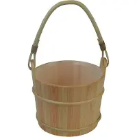 Saunia - Houten emmer met houten handvat - 6 liter