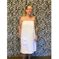 S & LT Sauna Handdoek Dames - Wit XXL - Omslag Handdoek met Klittenband - 170x85 cm. - Saunakilt - 100% katoen - badstof saunawrap