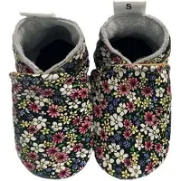 Babysteps leren babyslofjes met bloemenprint Zwart Meisjes Leer Bloemen - maat 24/25