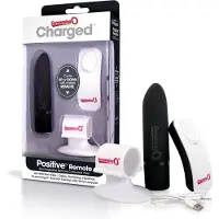 Screaming O Charged Positive Bullet Vibrator Remote Control - Zwart