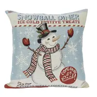 Emme Kussenhoes - Kerst - Snowball - Sneeuwpop - met glitterdraad