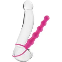 Love Rider Beaded Dual Penetrator Pink - Dildo