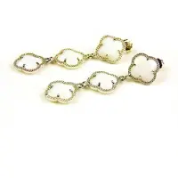 Sophie model 3 Fiori oorringen in zilver 3 klavers witte stenen