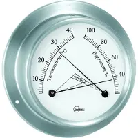 Barigo Stainless Steel Satin Thermo-hygrometer 85 Mm Zilver 110 x 32 mm