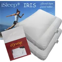 ISleep Iris Hoofdkussen Set (2 Kussens + 2 Moltonslopen) - Dreampearls - 50x60x10 cm - Wit