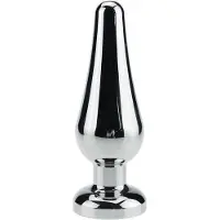 O-products Butt plug aluminium met transparant kristal - 130 mm x 46 mm