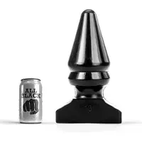 All Black - Grote Buttlug met Extra Ribbel - 28.5 cm - Zwart