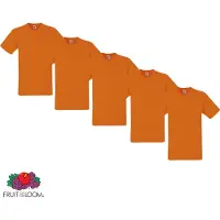 Fruit Of The Loom 5 Pack Fruit of the Loom American Heavy T-shirts ronde hals maat S Kleur Oranje