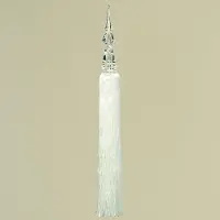 Boltze Sier kwast Decoratie - 53 cm - Wit