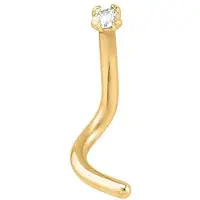 Lucardi Stalen neuspiercing goldplated met kristal