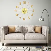 vidaXL - Wandklok - 50 - cm - metaal - goudkleurig