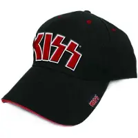 KiSS Hoed pet Red on White Logo Black